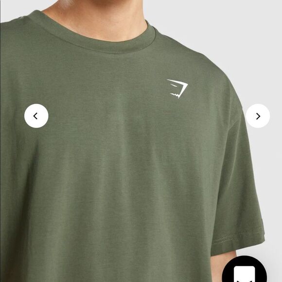 GYMSHARK ESSENTIAL OVERSIZED T-SHIRT MENS GREEN NWT IN PACKAGING - Picture 5 of 5